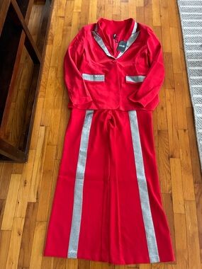 STYLEWE Red Blazer with Silver Trim Large